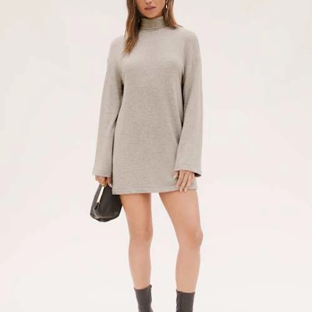 Reformation Aspen Knit Dress Heather Grey - Size S